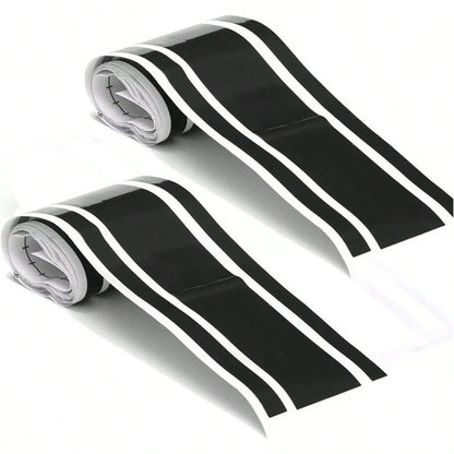 2 PCS Car Hood Stickers, Modified Racing Vinyl Stripe Decals, Hood Bumper Decorations, Universal Body Stickers Most (Black)