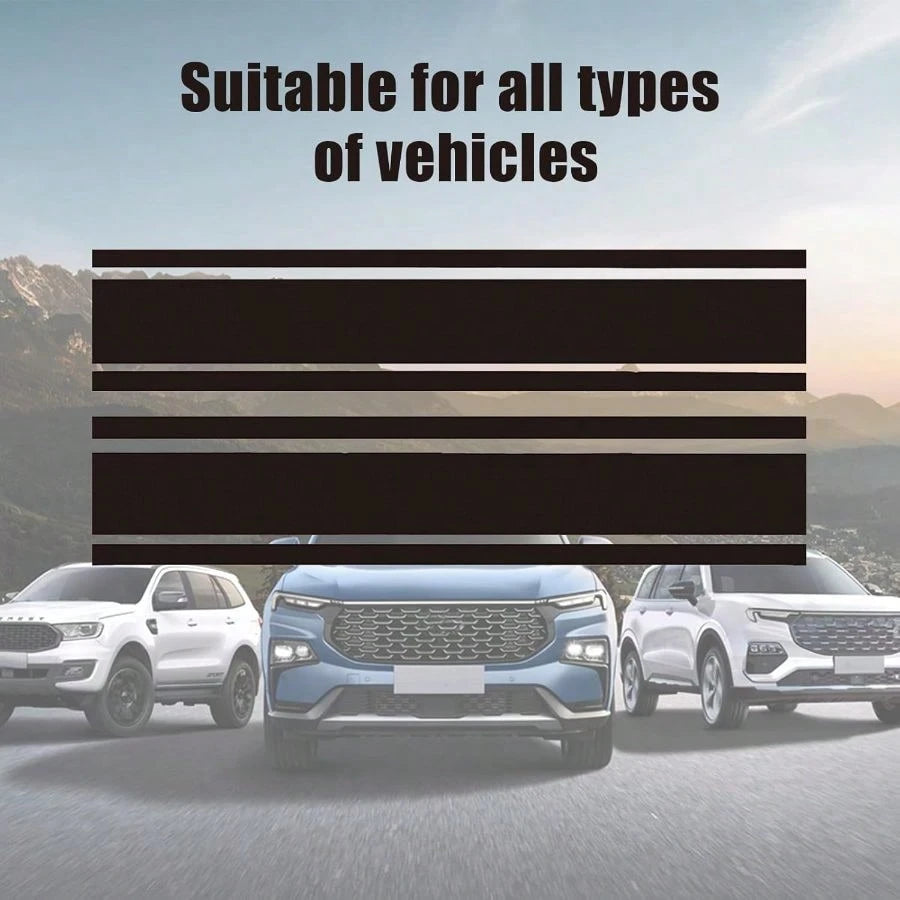 2 PCS Car Hood Stickers, Modified Racing Vinyl Stripe Decals, Hood Bumper Decorations, Universal Body Stickers Most (Black)