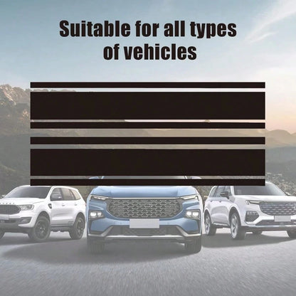 2 PCS Car Hood Stickers, Modified Racing Vinyl Stripe Decals, Hood Bumper Decorations, Universal Body Stickers Most (Black)