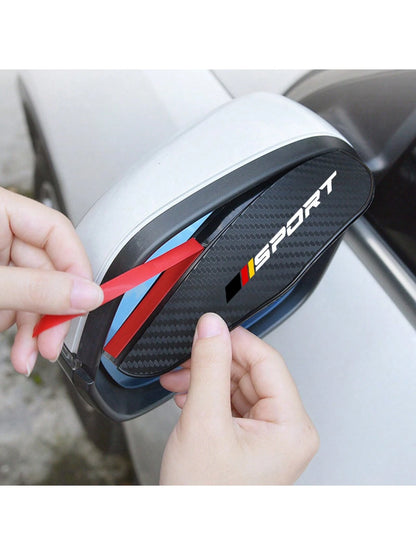 2 Pcs Car Rearview Mirror Rain Eyebrow Carbon Fiber Rearview Mirror Rain Snow Blocker Sun Visor For Audi BMW Mercedes Benz For VW Toyota