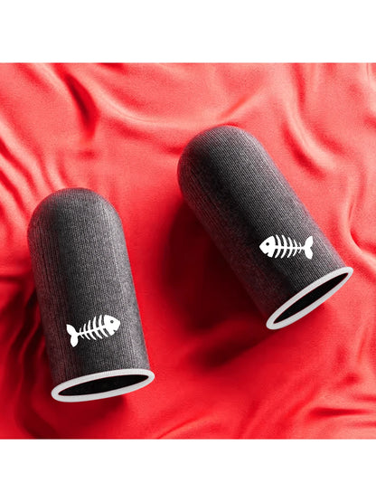 2 Pcs Mobile Phone Finger Sleeves For Gaming| Anti-Sweat Breathable Finger Sleeve For Gaming| Thumb Sleeves Mobile Gaming| Gamer Finger Cots, Skeleton Pattern