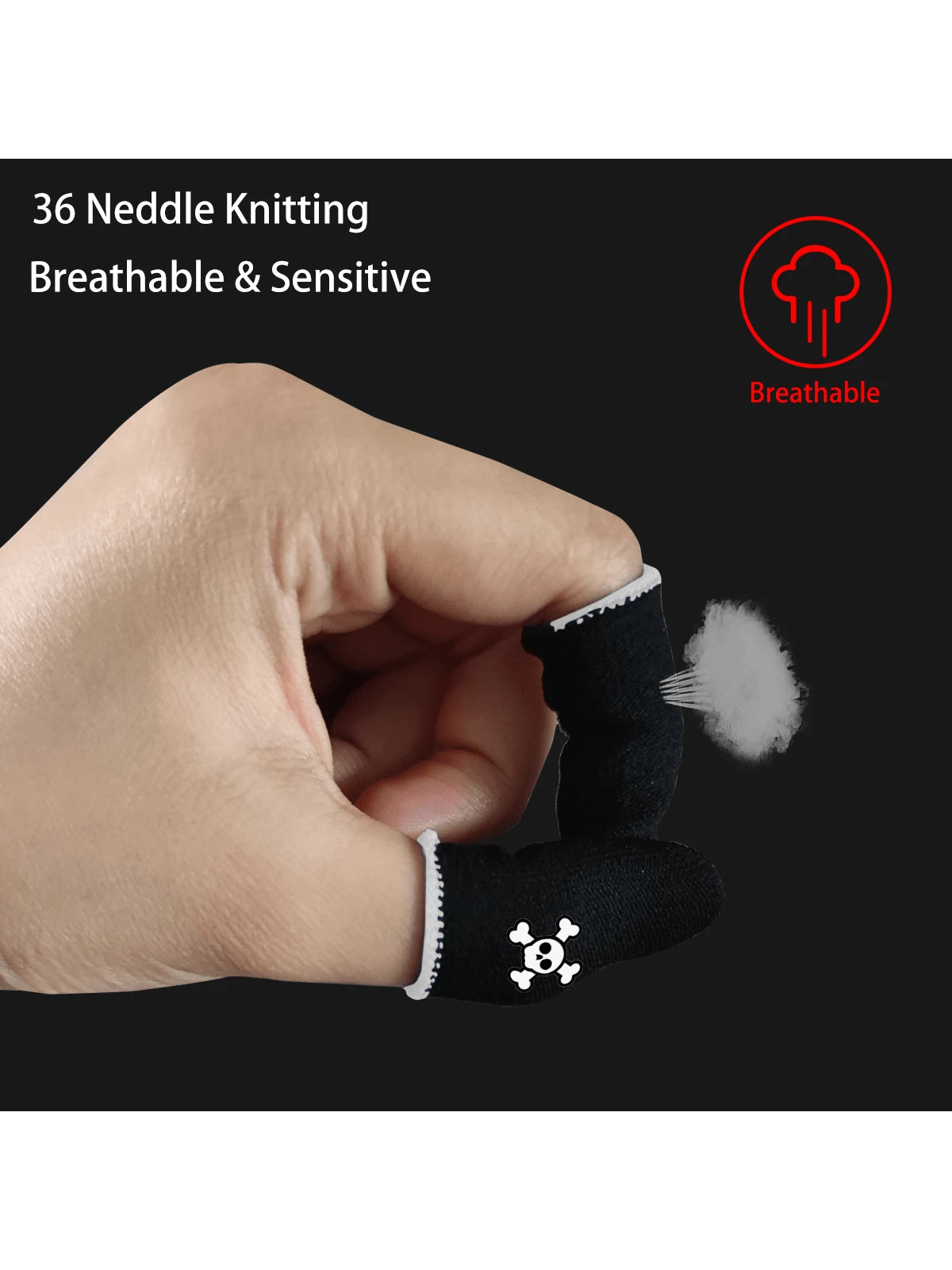 2 Pcs Mobile Phone Finger Sleeves For Gaming| Anti-Sweat Breathable Finger Sleeve For Gaming| Thumb Sleeves Mobile Gaming| Gamer Finger Cots, Skeleton Pattern