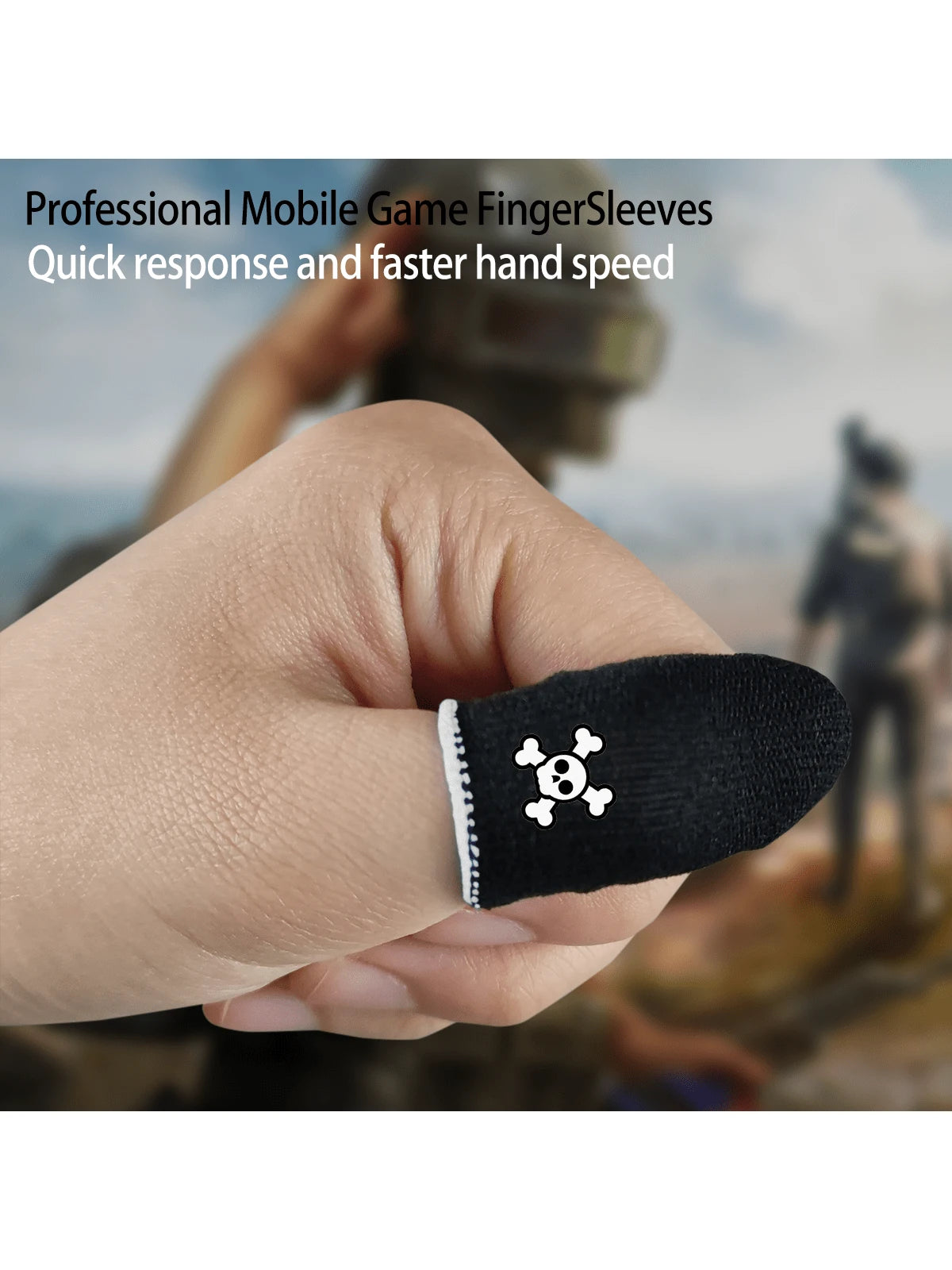 2 Pcs Mobile Phone Finger Sleeves For Gaming| Anti-Sweat Breathable Finger Sleeve For Gaming| Thumb Sleeves Mobile Gaming| Gamer Finger Cots, Skeleton Pattern