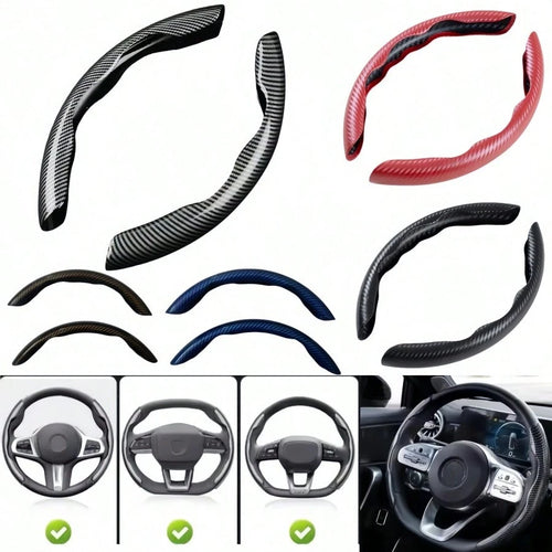 2 Pieces Of Four Seasons General Motors Steering Wheel Covers, Carbon Fiber Sport Ultra-Thin Anti Slip Steering Wheel, Card Set With Lei Diao Wear-Resistant Decoration, Car Handle Gloves Suitable For