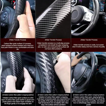 2 Pieces Of Four Seasons General Motors Steering Wheel Covers, Carbon Fiber Sport Ultra-Thin Anti Slip Steering Wheel, Card Set With Lei Diao Wear-Resistant Decoration, Car Handle Gloves Suitable For