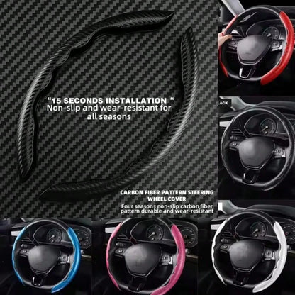 2 Pieces Of Four Seasons General Motors Steering Wheel Covers, Carbon Fiber Sport Ultra-Thin Anti Slip Steering Wheel, Card Set With Lei Diao Wear-Resistant Decoration, Car Handle Gloves Suitable For