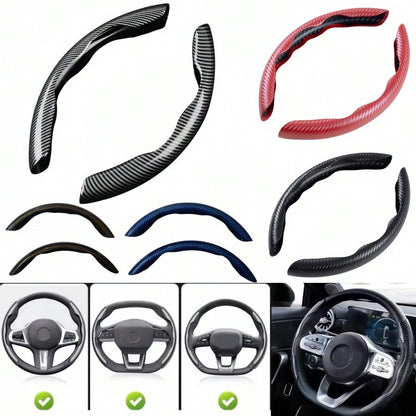 2 Pieces Of Four Seasons General Motors Steering Wheel Covers, Carbon Fiber Sport Ultra-Thin Anti Slip Steering Wheel, Card Set With Lei Diao Wear-Resistant Decoration, Car Handle Gloves Suitable For