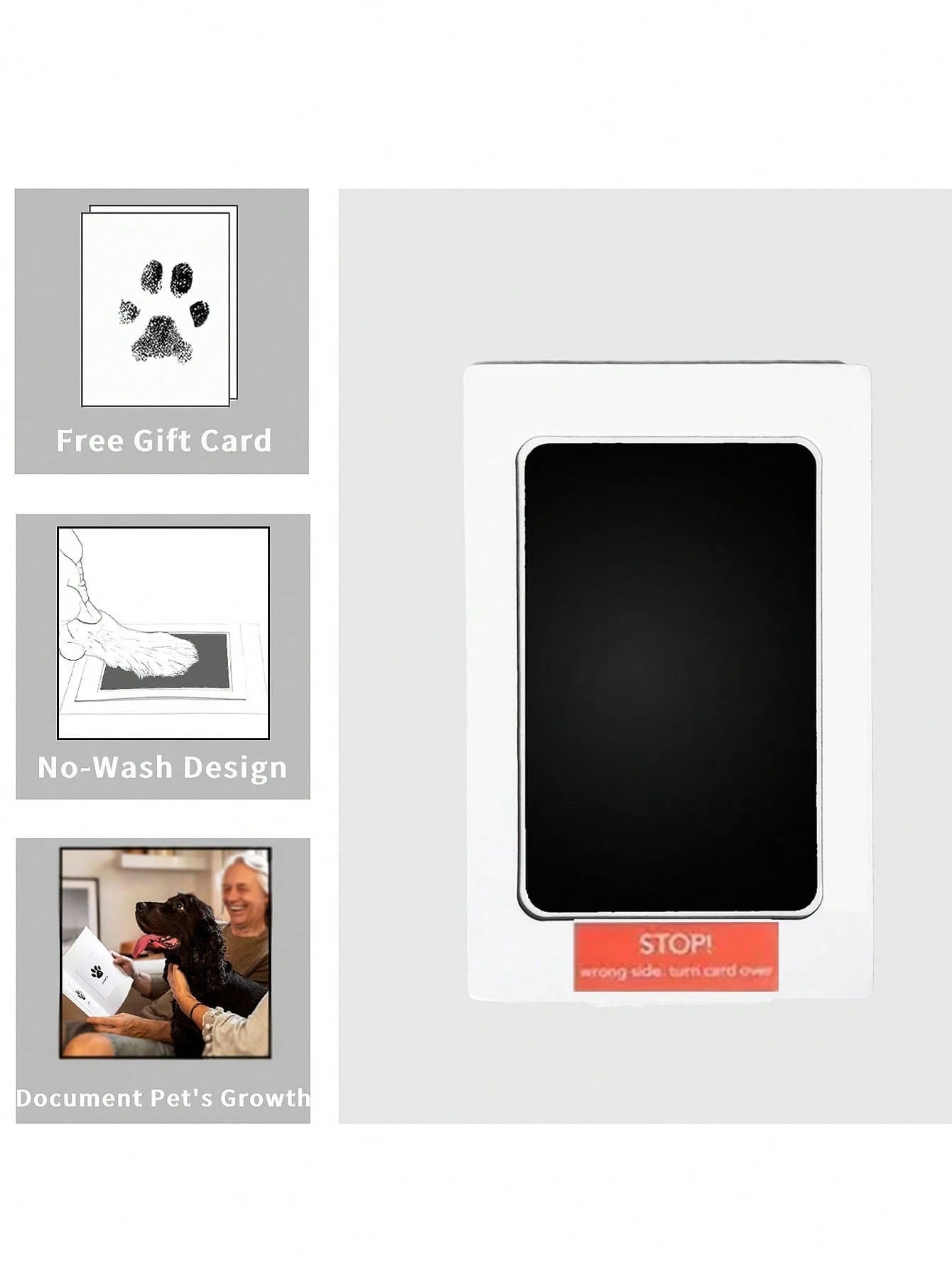 2 Pieces/Set Non-Contact Ink Pads + Stamp Paper, Handprint And Pet Souvenirs. And Contactless. Commemorative Small Stamps, Black Ink Stamp Pads With Easy-Clean Surface, Durable Plastic Design For Paw