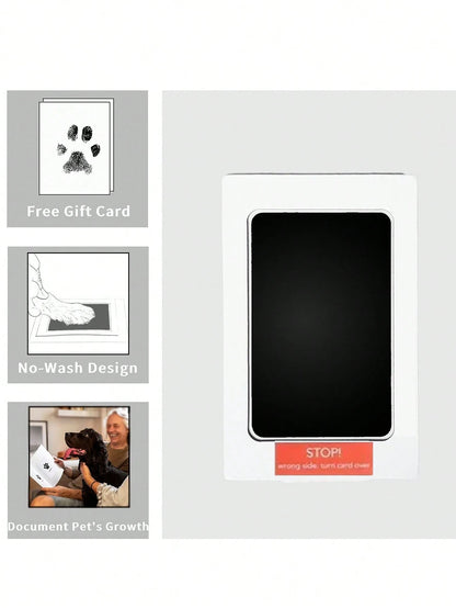 2 Pieces/Set Non-Contact Ink Pads + Stamp Paper, Handprint And Pet Souvenirs. And Contactless. Commemorative Small Stamps, Black Ink Stamp Pads With Easy-Clean Surface, Durable Plastic Design For Paw