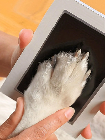 2 Pieces/Set Non-Contact Ink Pads + Stamp Paper, Handprint And Pet Souvenirs. And Contactless. Commemorative Small Stamps, Black Ink Stamp Pads With Easy-Clean Surface, Durable Plastic Design For Paw