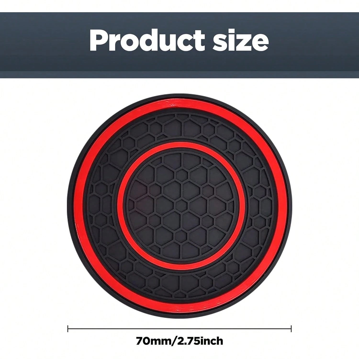 2 Sets Of GM Cup Holder Pads- 2.75-Inch PVC Silicone Dual-Round Honeycomb Car Cup Holders, Anti-Slip, Shock-Absorbing, Dust-Proof, Flexible, Easy To Clean- Suitable For Most Vehicle Models- Keep Th