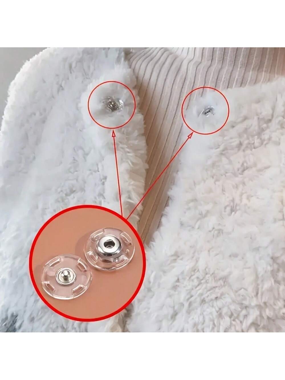 20/10Pcs Ultra Clear Invisible Snap Buttons, Anti Exposure Hidden Plastic Fasteners, Transparent Hidden Stud Buttons Sewing Accessories For Sweaters, Cardigans, Shirts, Blouses, Dresses, Skirts, DIY C