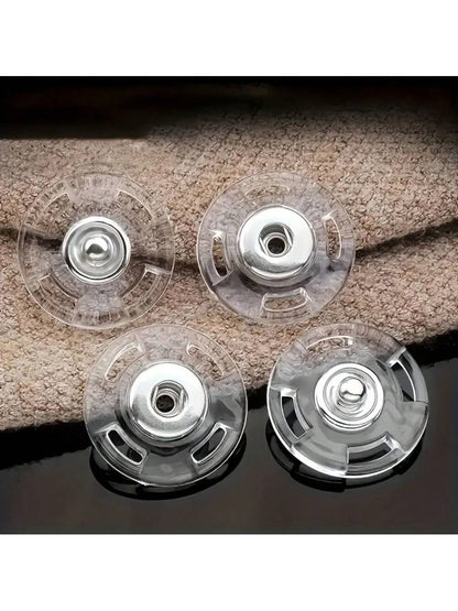 20/10Pcs Ultra Clear Invisible Snap Buttons, Anti Exposure Hidden Plastic Fasteners, Transparent Hidden Stud Buttons Sewing Accessories For Sweaters, Cardigans, Shirts, Blouses, Dresses, Skirts, DIY C