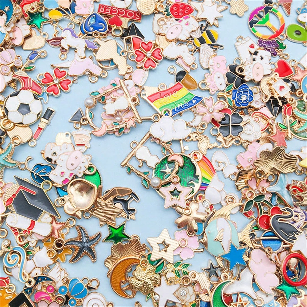 20/30/50/100pcs Random Mixed Alloy Small Pendants, DIY Bracelet Necklace Keychain Charms (Random Style, Please Do Not Purchase If You Mind)