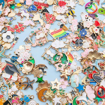 20/30/50/100pcs Random Mixed Alloy Small Pendants, DIY Bracelet Necklace Keychain Charms (Random Style, Please Do Not Purchase If You Mind)