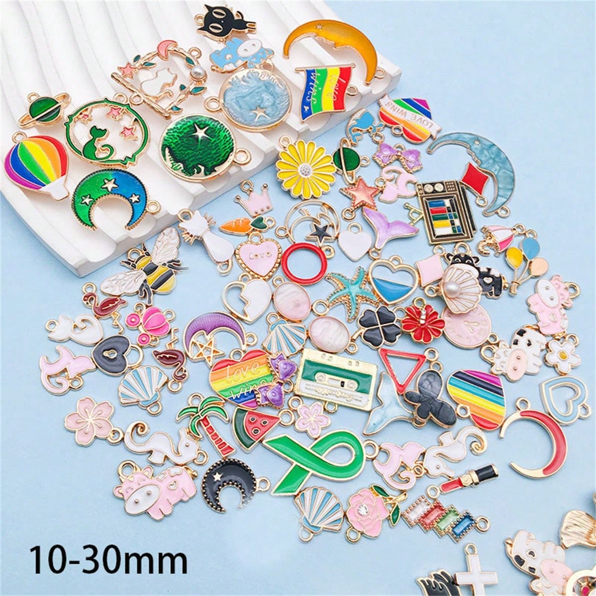 20/30/50/100pcs Random Mixed Alloy Small Pendants, DIY Bracelet Necklace Keychain Charms (Random Style, Please Do Not Purchase If You Mind)