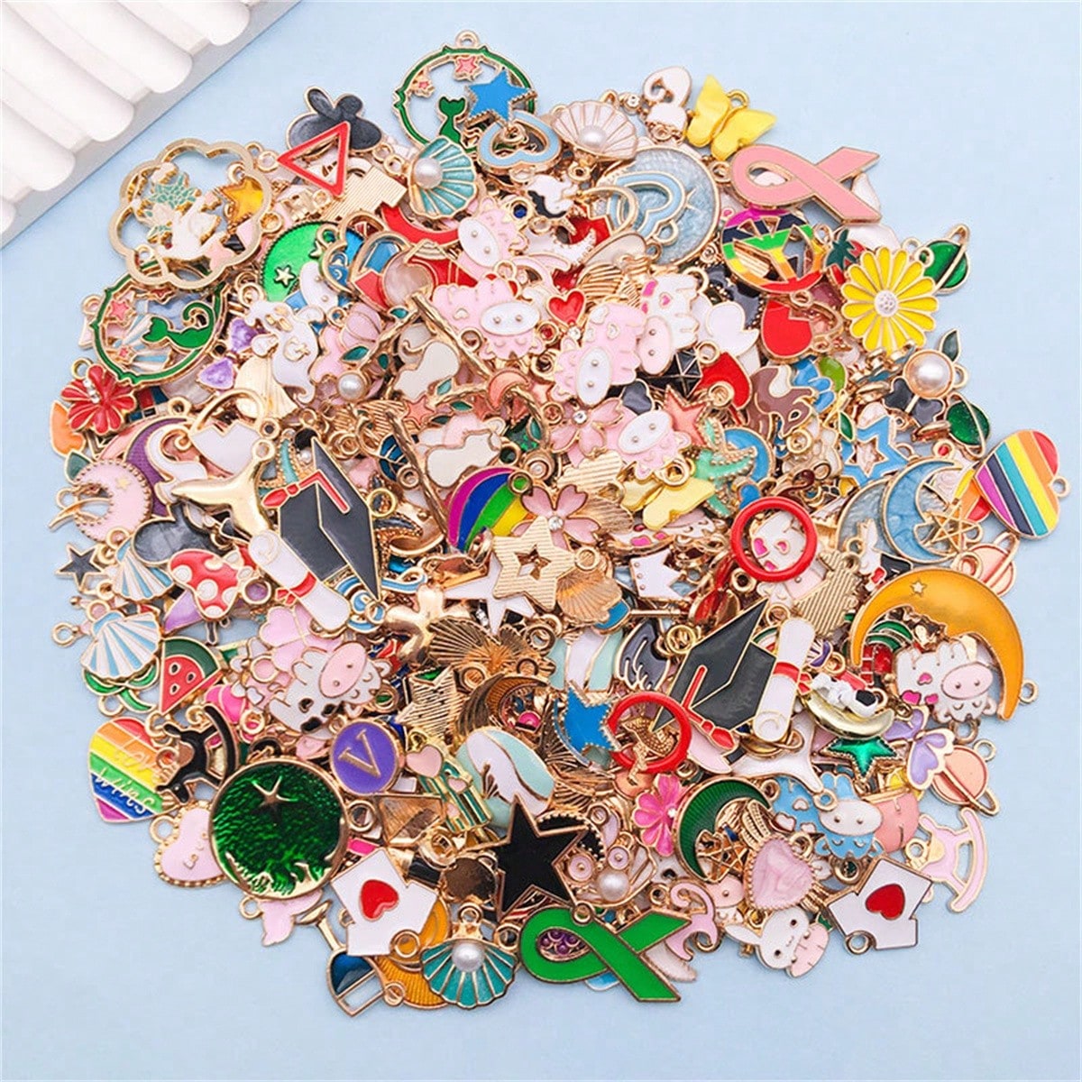 20/30/50/100pcs Random Mixed Alloy Small Pendants, DIY Bracelet Necklace Keychain Charms (Random Style, Please Do Not Purchase If You Mind)