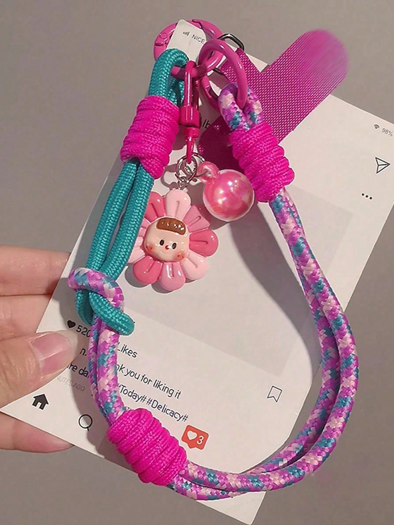 2026 New Adjustable Braided Sunflower Pendant Phone Lanyard, Compatible With Iphone/Android, Outdoor Travel Climbing Anti-Lost Wrist Strap