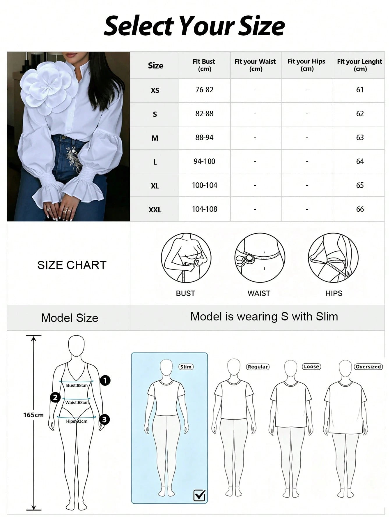 2026 New White 3D Floral Decor Puff Sleeve Shirt, Y2K Babe Aesthetic Romantic Retro Elegant Party Wear, Plus Size Friendly