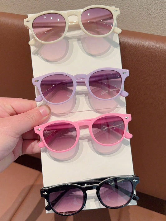 2026 Newest Boys Girls Mix Color Classic Rice Nail Irregular Square Kids Children Fashion Glasses Eyewear Back-To-School Gift,Card Only Show,Don't Shipping