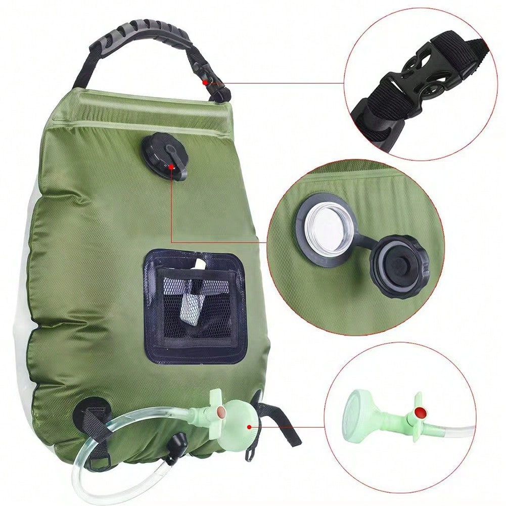 20L Outdoor Camping Shower Bag, Portable Foldable Outdoor Water Storage Shower Bag For Travel Hiking Beach