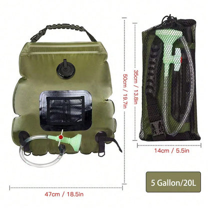 20L Outdoor Camping Shower Bag, Portable Foldable Outdoor Water Storage Shower Bag For Travel Hiking Beach