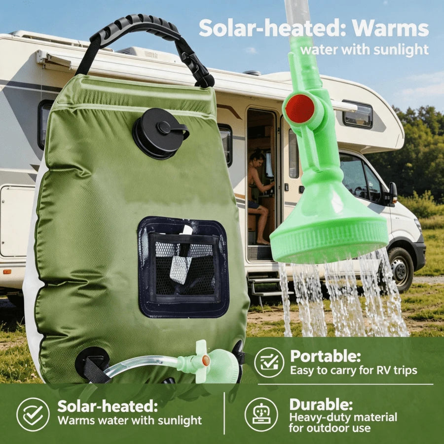 20L Outdoor Camping Shower Bag, Portable Foldable Outdoor Water Storage Shower Bag For Travel Hiking Beach