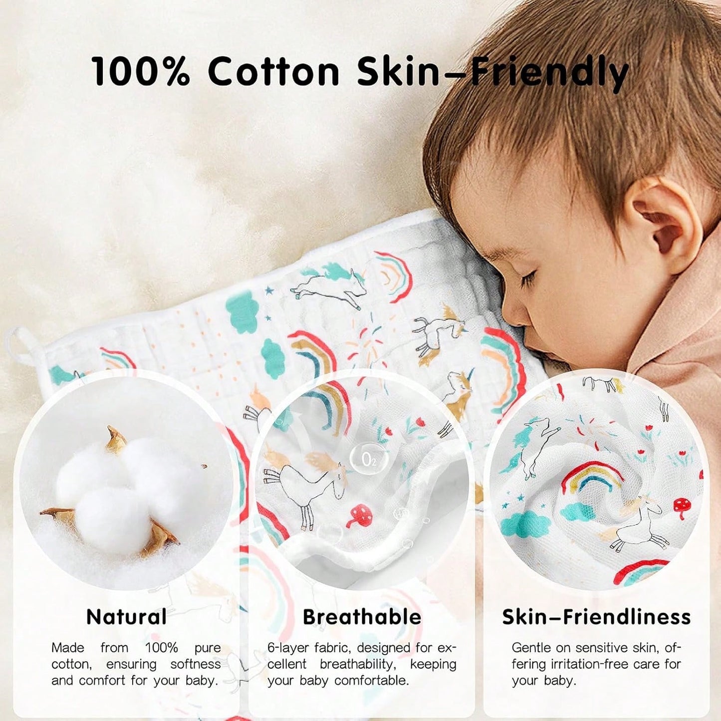 20pcs 10''x10'' Muslin Burp Cloths 100% Cotton 10''x10'' Hand Washcloths For Baby, Super Soft And Absorbent 6 Layers Baby Burping Cloth