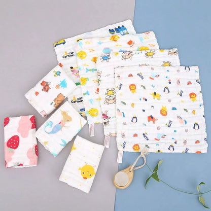 20pcs 10''x10'' Muslin Burp Cloths 100% Cotton 10''x10'' Hand Washcloths For Baby, Super Soft And Absorbent 6 Layers Baby Burping Cloth