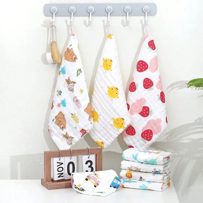 20pcs 10''x10'' Muslin Burp Cloths 100% Cotton 10''x10'' Hand Washcloths For Baby, Super Soft And Absorbent 6 Layers Baby Burping Cloth