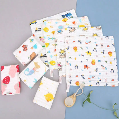 20pcs 10''x10'' Muslin Burp Cloths 100% Cotton 10''x10'' Hand Washcloths For Baby, Super Soft And Absorbent 6 Layers Baby Burping Cloth