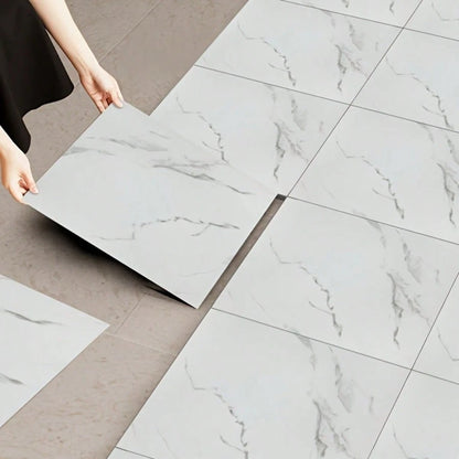 20Pcs/40Pcs 30*30cm Self-Adhesive Wall & Floor Tiles, 3D Marble Ceramic Texture Vinyl Sticker, Aluminum Foil Foam Cushioning Backing, Waterproof Fireproof Moisture-Proof, Easy Peel And Stick DIY Decor
