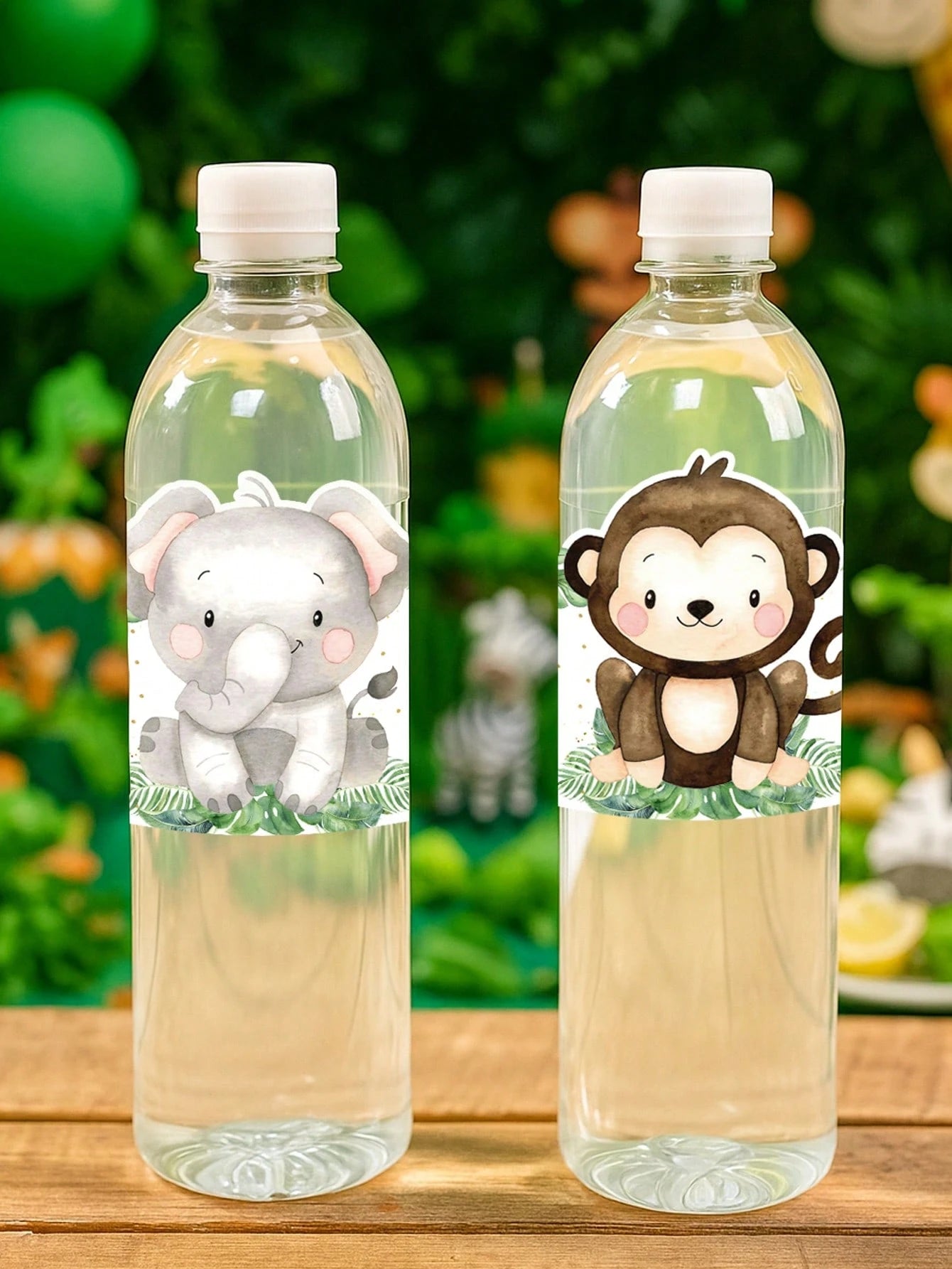 20pcs Jungle Animal Bottle Labels Suitable For Boys & Girls Party, Decorative Stickers For Baby Shower Party, Baby Party Decorations, Boy/Girl Birthday Decorative Stickers, Newborn, Birthday Party Wat