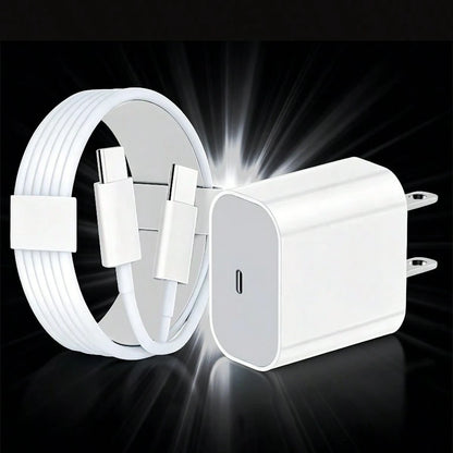 20W Fast Charging Set: USB C Wall Charger + 10Ft/300cm USB C To Type C Cable, Compatible With IPhone 17 Pro Max/17 Pro/17/16/15 Pro Max/15 Pro/15 Plus/15, Type-C Devices