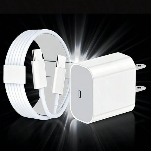 20W Fast Charging Set: USB C Wall Charger + 10Ft/300cm USB C To Type C Cable, Compatible With IPhone 17 Pro Max/17 Pro/17/16/15 Pro Max/15 Pro/15 Plus/15, Type-C Devices