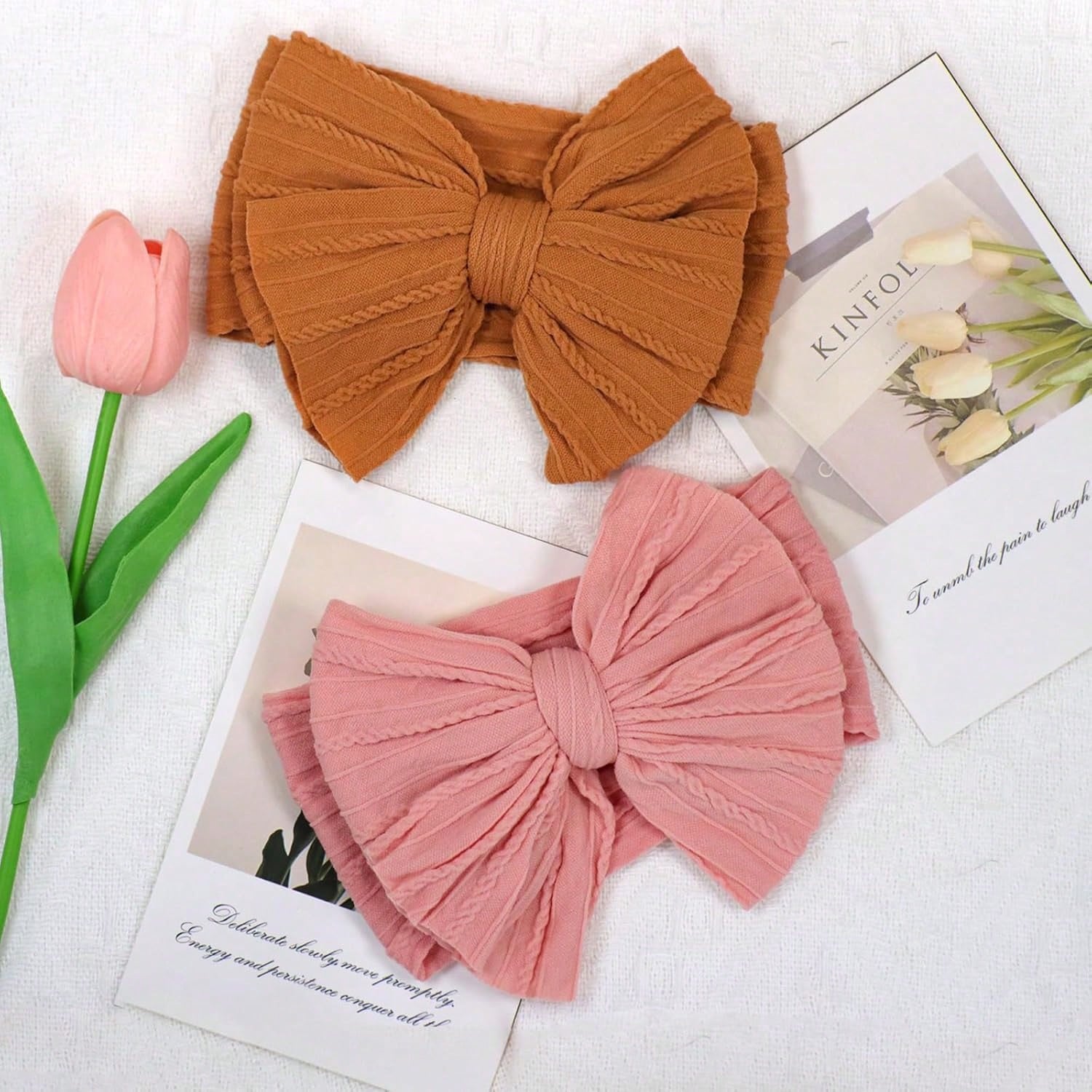 22 PCS Baby Headbands Soft Nylon Hairbands With Bows Girls Hair Accessories For Newborn Infant Toddler Kids Handmade,Baby Bows,Baby Girl Bows