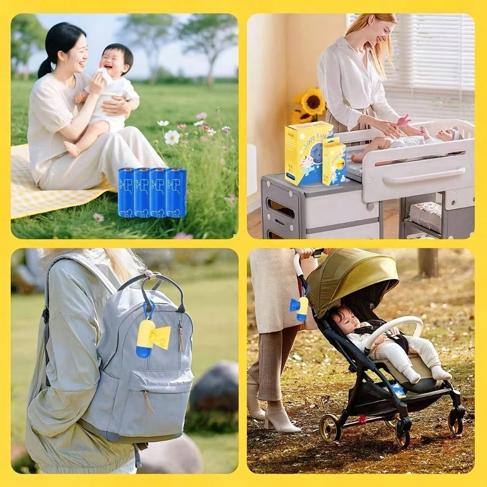 240pcs + Dispenser, Disposable Diaper Waste Bags| Baby Diaper Waste Bags| Maternity And Baby Waste Bags, Leak-Proof Keeps Home Fresh, Outdoor Hygiene