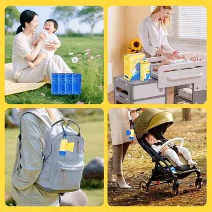 240pcs + Dispenser, Disposable Diaper Waste Bags| Baby Diaper Waste Bags| Maternity And Baby Waste Bags, Leak-Proof Keeps Home Fresh, Outdoor Hygiene