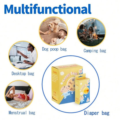 240pcs + Dispenser, Disposable Diaper Waste Bags| Baby Diaper Waste Bags| Maternity And Baby Waste Bags, Leak-Proof Keeps Home Fresh, Outdoor Hygiene