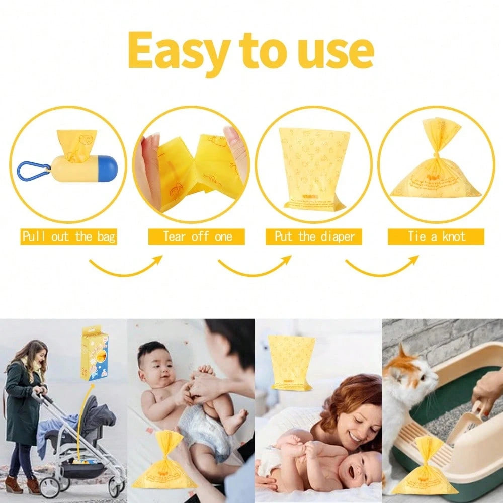 240pcs + Dispenser, Disposable Diaper Waste Bags| Baby Diaper Waste Bags| Maternity And Baby Waste Bags, Leak-Proof Keeps Home Fresh, Outdoor Hygiene