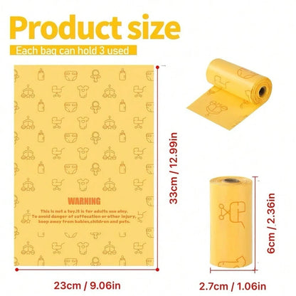 240pcs + Dispenser, Disposable Diaper Waste Bags| Baby Diaper Waste Bags| Maternity And Baby Waste Bags, Leak-Proof Keeps Home Fresh, Outdoor Hygiene
