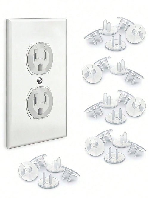 24pcs/20pcs18pcs/12pcs Power Outlet Protective Covers, For Baby Protection Against Electric Shock. Easy To Install, Reliable Plastic Outlet Covers.