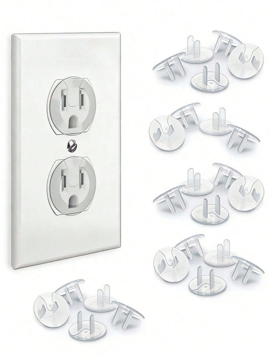 24pcs/20pcs18pcs/12pcs Power Outlet Protective Covers, For Baby Protection Against Electric Shock. Easy To Install, Reliable Plastic Outlet Covers.