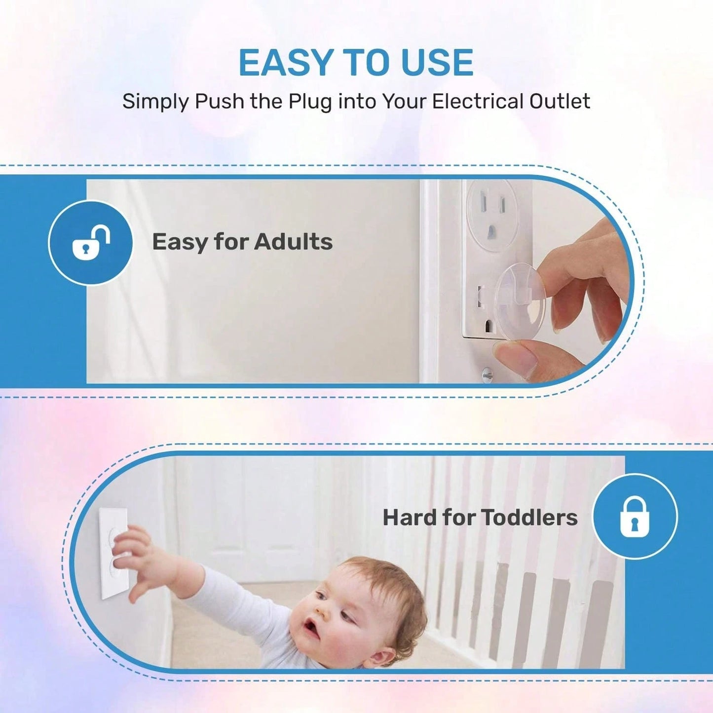 24pcs/20pcs18pcs/12pcs Power Outlet Protective Covers, For Baby Protection Against Electric Shock. Easy To Install, Reliable Plastic Outlet Covers.