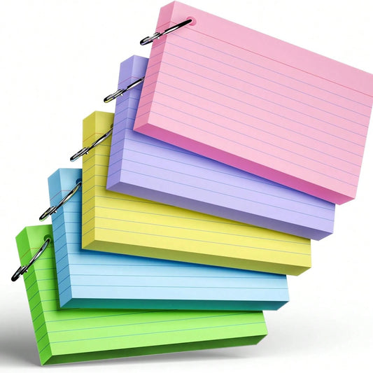 250 White Index Cards With Rings, 3 X 5 Inch, Thick Lined Index Cards, Suitable For School, Office Supplies And Home Organization, Durable Study To-Do List Note Cards With Lines