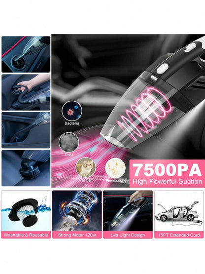 25pcs Car Cleaning Wash Kit Interior Detailing Set With High Power Handheld Vacuum Windshield Tool Gel Tire Brush Complete Car Care Tools Gift Kit