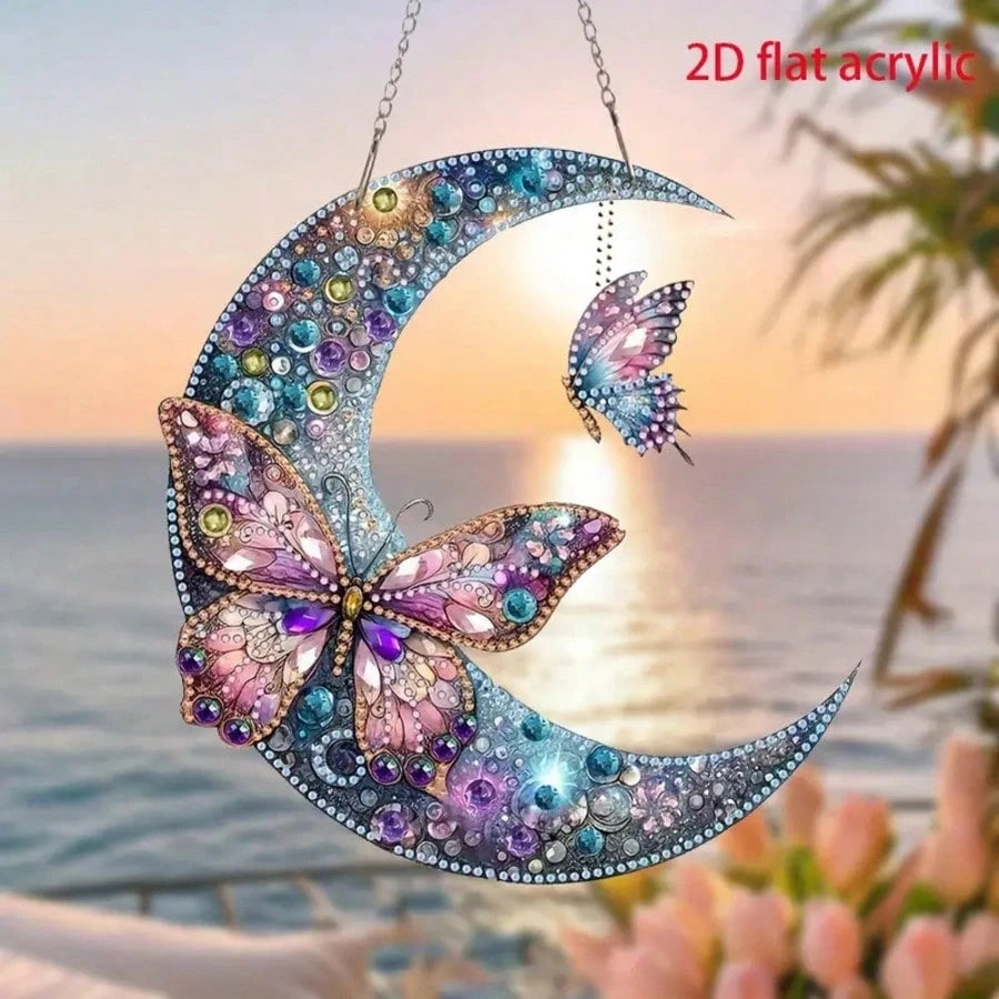 2D Acrylic 5D Diamond Painting Kit, DIY Diamond Mosaic Pendant, Asymmetrical Crystal, Suitable For Beginner Acrylic Mosaic Craft, Home Wall & Tabletop Decor Creative Gift, Unique Gift For Friends On H