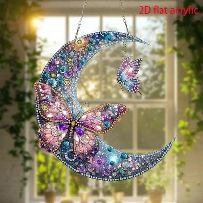 2D Acrylic 5D Diamond Painting Kit, DIY Diamond Mosaic Pendant, Asymmetrical Crystal, Suitable For Beginner Acrylic Mosaic Craft, Home Wall & Tabletop Decor Creative Gift, Unique Gift For Friends On H
