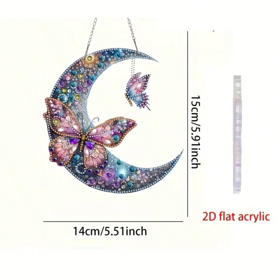 2D Acrylic 5D Diamond Painting Kit, DIY Diamond Mosaic Pendant, Asymmetrical Crystal, Suitable For Beginner Acrylic Mosaic Craft, Home Wall & Tabletop Decor Creative Gift, Unique Gift For Friends On H