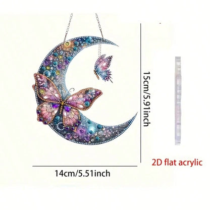2D Acrylic 5D Diamond Painting Kit, DIY Diamond Mosaic Pendant, Asymmetrical Crystal, Suitable For Beginner Acrylic Mosaic Craft, Home Wall & Tabletop Decor Creative Gift, Unique Gift For Friends On H